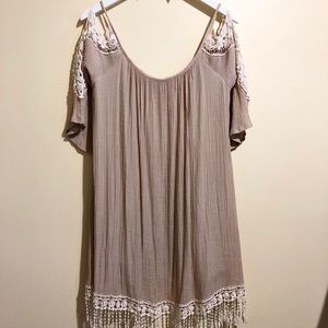 Boho Lace Cold Shoulder Dress